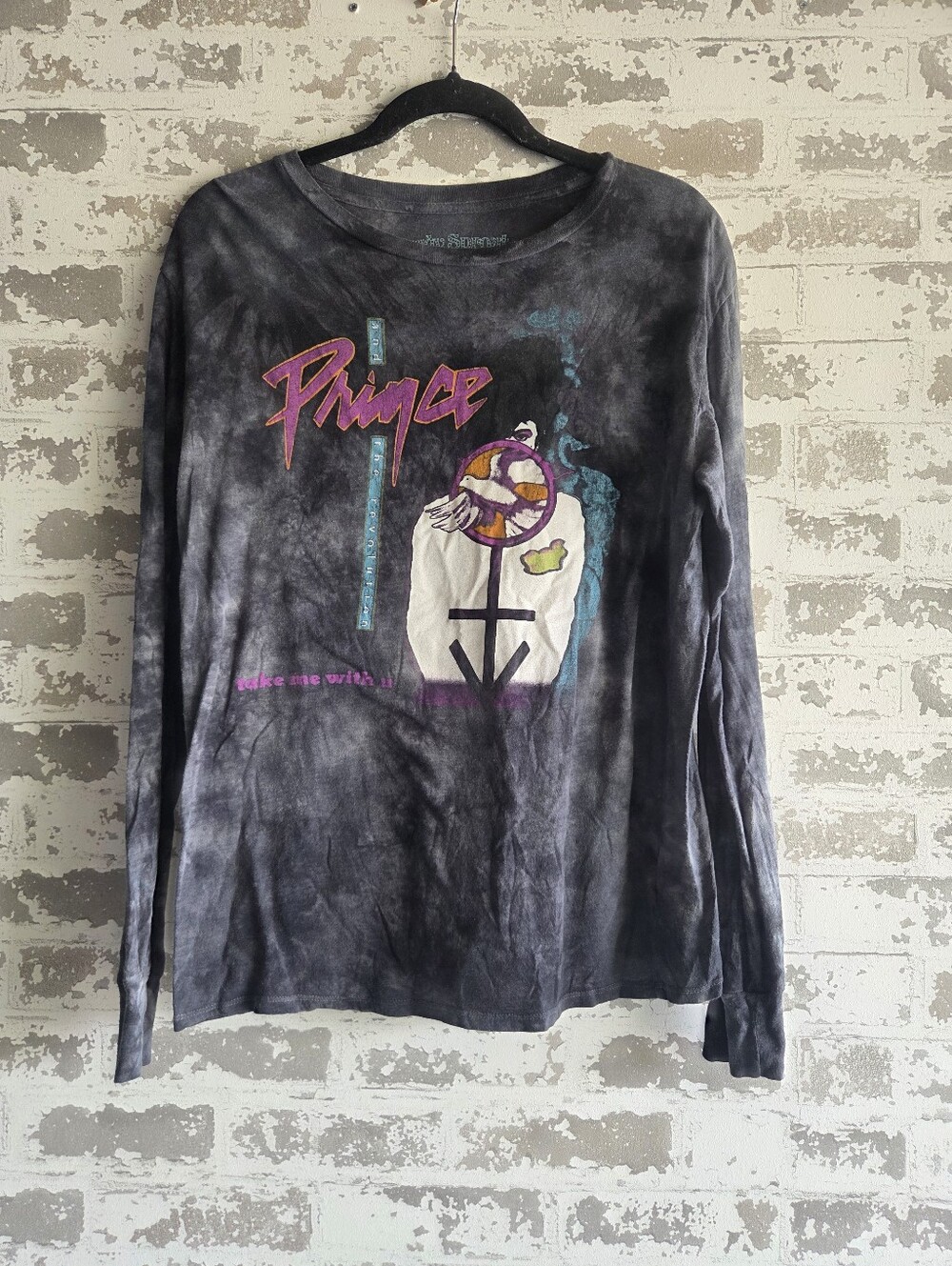 Rowdy Sprout Prince and the Revolution Take Me With U Long Sleeve Tie-Dye Tee M/